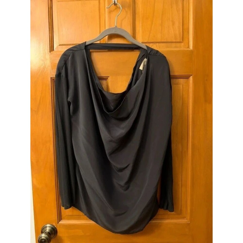 Dark Grey Open-back Blouse